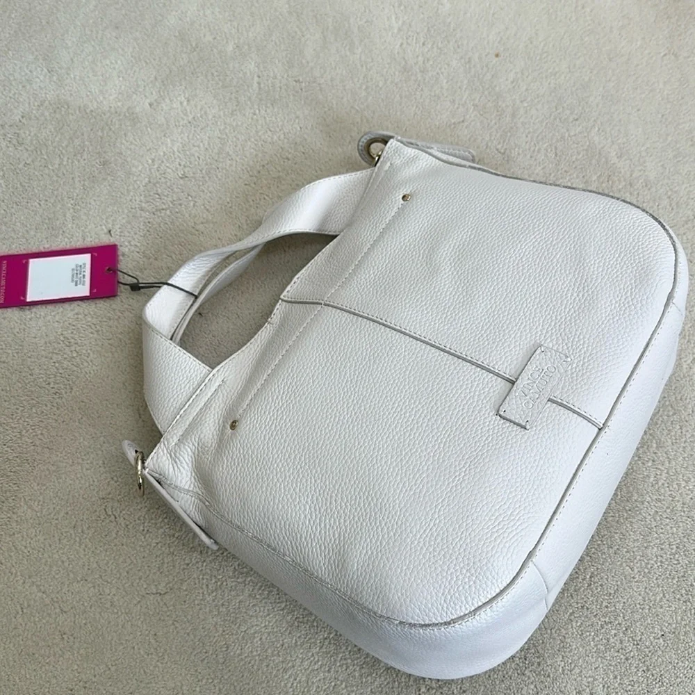 Vince Camuto Miki Puffy Weave Leather Tote Bag in White Swan NWT